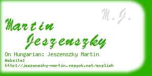 martin jeszenszky business card